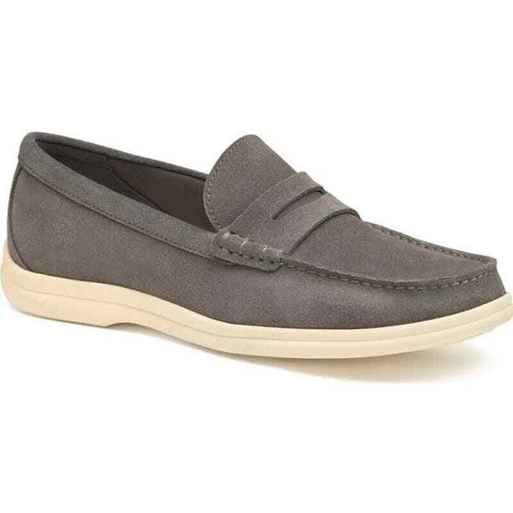 Johnston & Murphy Men's Shoes Loafers Boat Penny Casual Suede Slip On Grey 8.5 - Picture 1 of 8